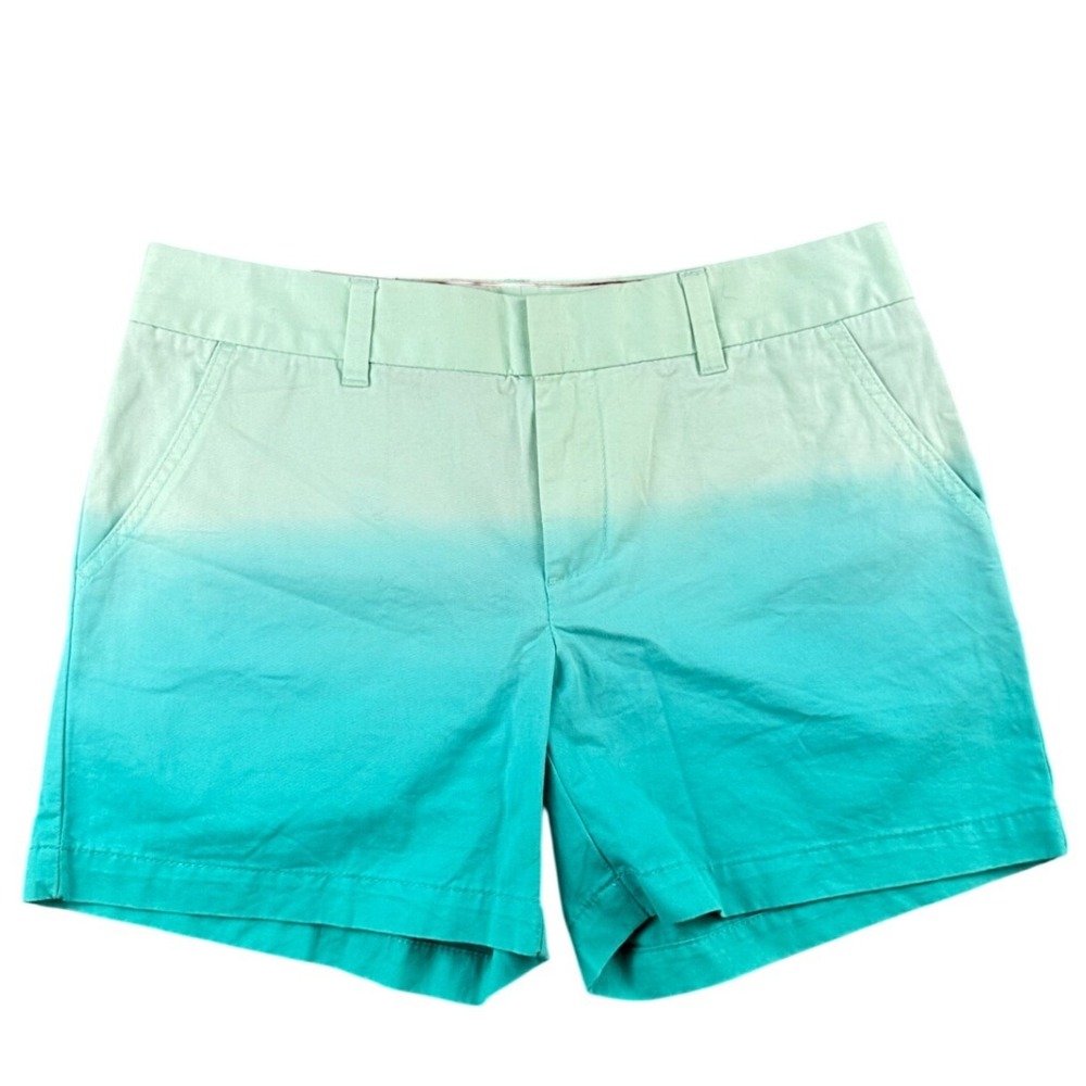 Tommy Hilfiger Shorts Women 6 Green Mint Turquoise Ombre Dip Dye 5" Inseam NWT